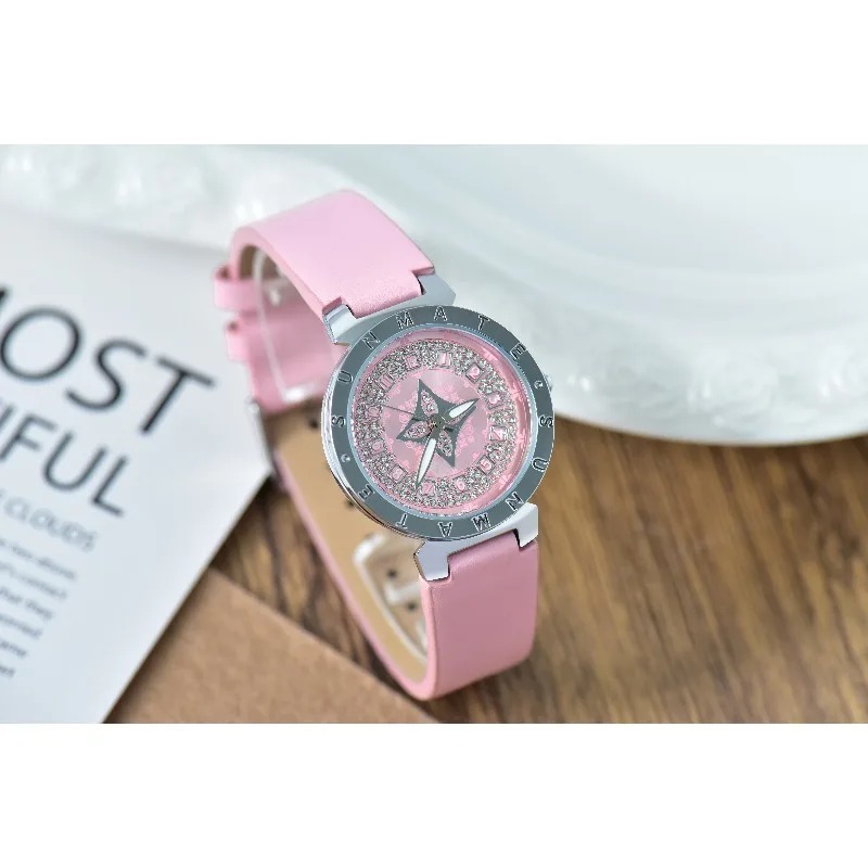 Luxury Watch With Leather Strap - SUNMATE Orologio al quarzo da donna