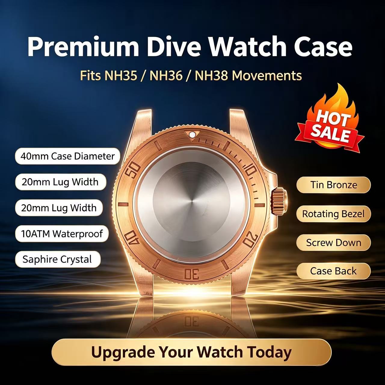 Bronze Case Watch - Cassa per Orologio Subacqueo in Bronzo