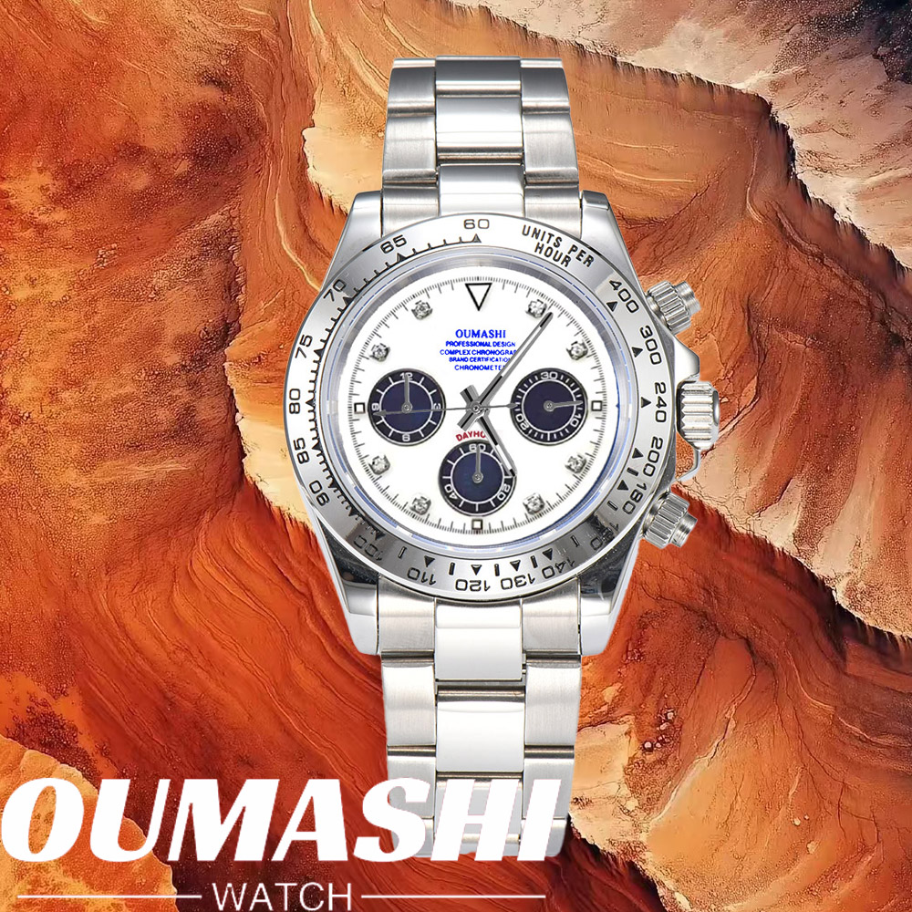 Luxury Watch With Leather Strap - Orologi di lusso VK63 con vetro