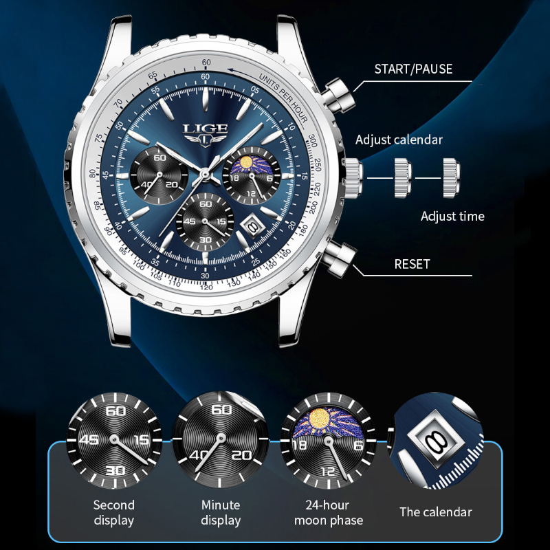 LIGE Brand Luxury Quartz Man W - Luxury Watch Exhibition recensione e prezzo